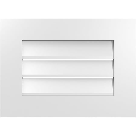 Ekena Millwork Vertical Surface Mount PVC Gable Vent: Functional, w/ 3-1/2"W x 1"P Standard Frame, 22"W x 16"H GVPVE22X1601SF